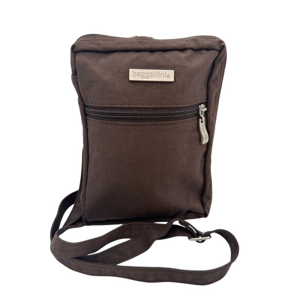Baggallini Brown Travelโ Crossbody Organizer Bag Red Interior Lightweight